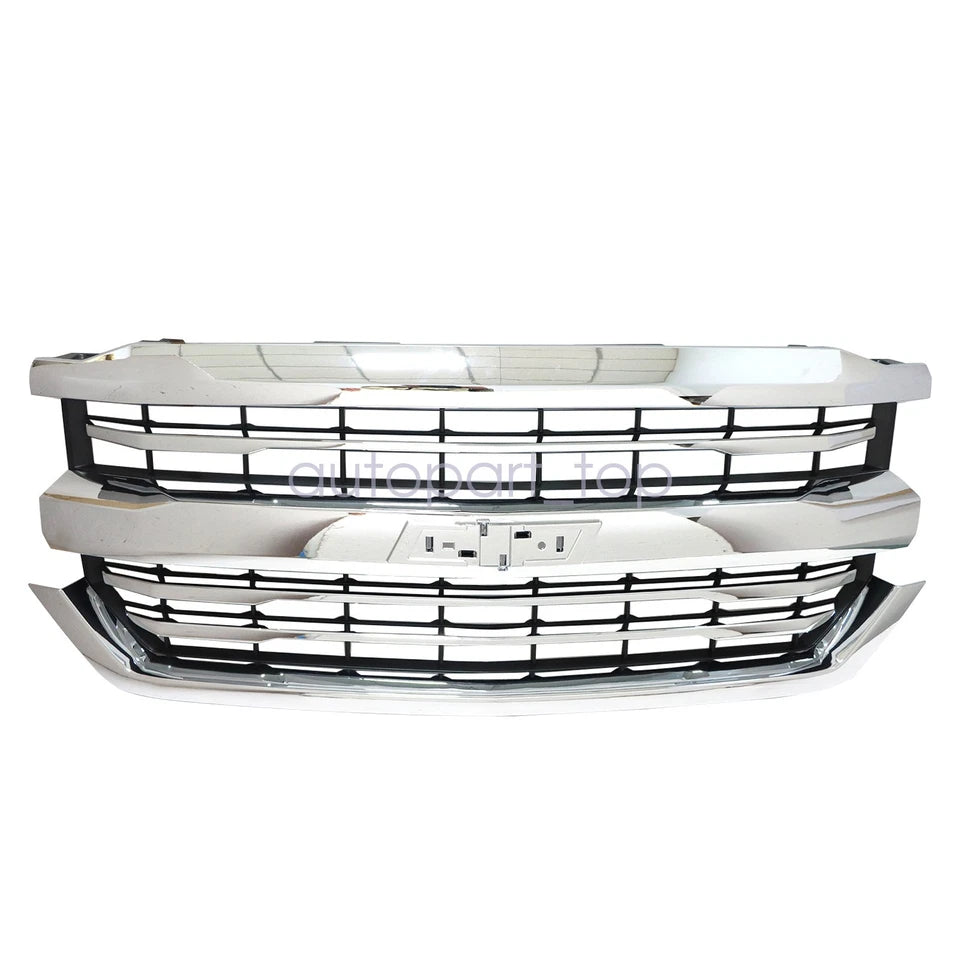 2016–2018 Chevrolet Silverado 1500 Front Bumper Grille Chrome  | OEM Fit