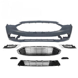 2017-2018 Ford Fusion | Front Bumper Cover Grille Assembly Kit Set w/ Fog Light | OEM Fit