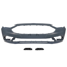 2017-2018 Ford Fusion | Front Bumper Cover Grille Assembly Kit Set w/ Fog Light | OEM Fit