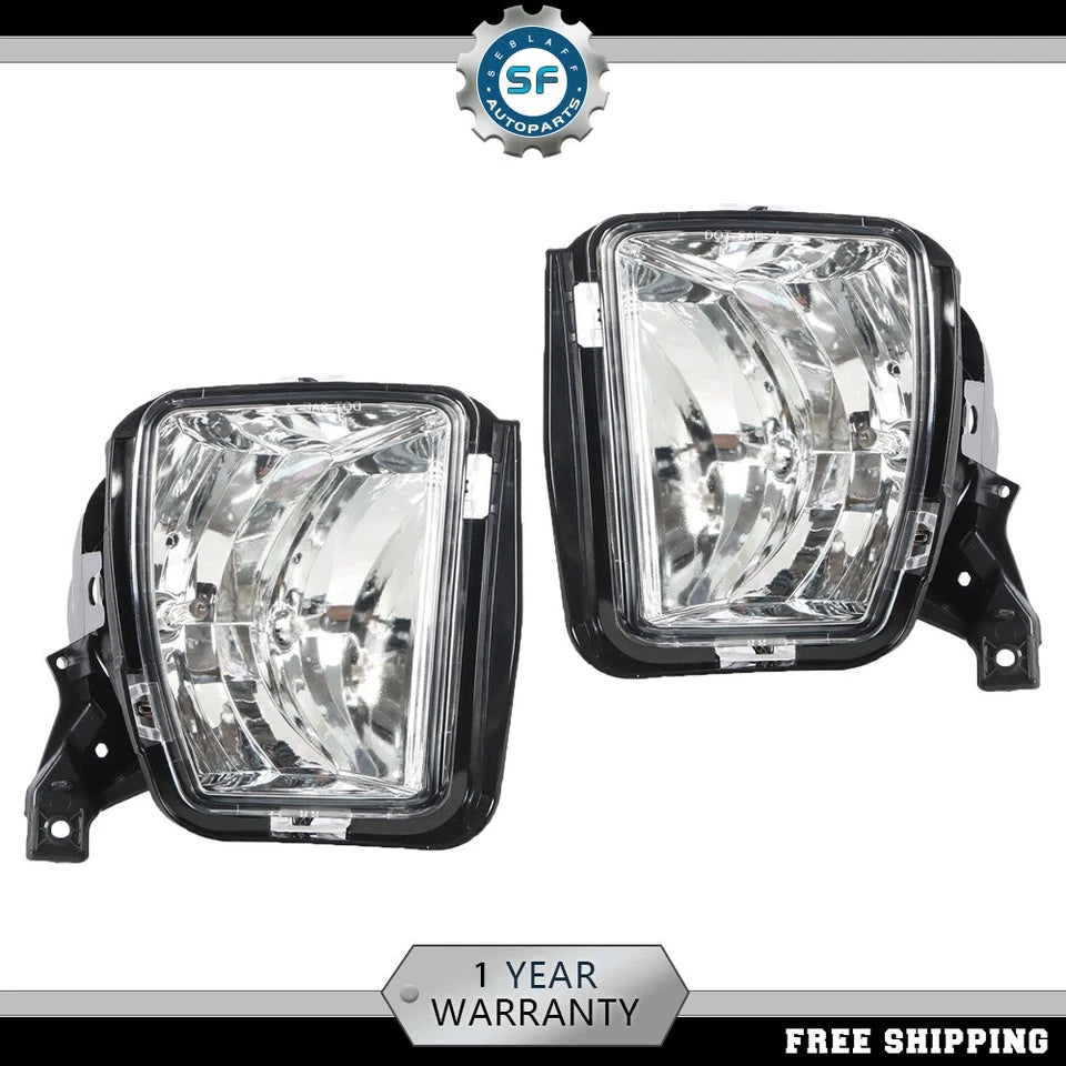 2013–2018 Dodge Ram 1500 LH & RH Clear Bumper Fog Light Lamps w/ Bulbs | OEM Fit