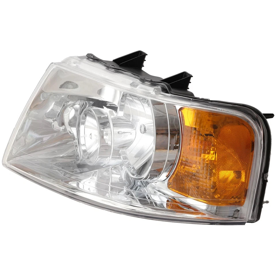 2003–2006 Ford Expedition Headlight Set Left and Right Side Chrome Halogen w/ Bulb(s) (2-Piece Set) | OEM Fit