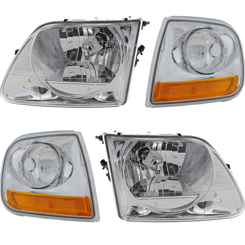 1997–2003 Ford F-150 Headlight Kit Left & Right Headlights with Corner Lights | OEM Fit