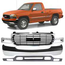 Load image into Gallery viewer, Front Bumper Chrome &amp; Grille Assembly Kit For 1999-2002 GMC Sierra / 2000-2006 Yukon