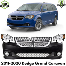 Load image into Gallery viewer, Front Bumper Cover Primed &amp; Headlights Assembly Kit For 2011-2020 Dodge Grand Caravan