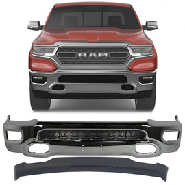 2019-2024 RAM 1500 Front Bumper Face Bar Chrome & Valance Textured Kit | OEM Fit