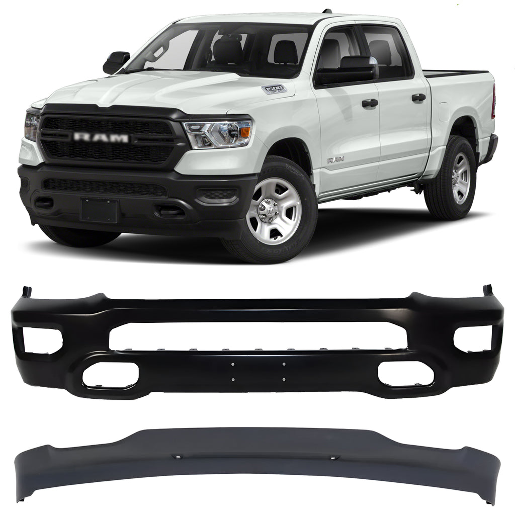 Front Bumper Face Bar Primed Steel & Valance Textured Kit For 2019-2024 Ram 1500