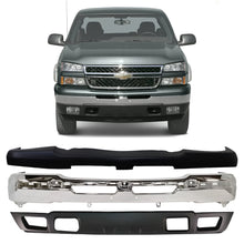 Load image into Gallery viewer, Front Bumper Chrome &amp; Bumper Cover Primed Kit For 2003-2007 Chevrolet Silverado 1500 2500 HD