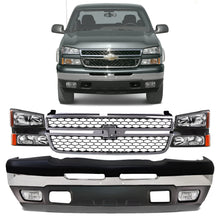 Load image into Gallery viewer, Front Bumper Chrome &amp; Headlight Kit For 2003-2007 Chevrolet Silverado 1500 2500