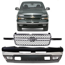 Load image into Gallery viewer, Front Bumper Chrome &amp; Valance Kit For 2003-2007 Chevrolet Silverado 1500 2500