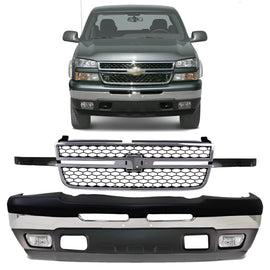 2003-2007 Chevrolet Silverado 1500 2500 Front Bumper Chrome & Valance Kit | OEM Fit