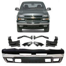 Load image into Gallery viewer, Front Bumper Chrome &amp; Brackets Kit For 2003-2007 Chevrolet Silverado 1500 2500 HD