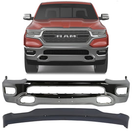 2019-2024 RAM 1500 Front Bumper Face Bar Chrome & Valance Textured Kit | OEM Fit