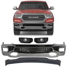 Load image into Gallery viewer, Front Bumper Face Bar Chrome &amp; Fog Lights Assembly Kit For 2019-2024 RAM 1500