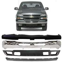 2003-2007 Chevrolet Silverado 1500 2500 Front Bumper Chrome & Valance Kit | OEM Fit