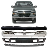 Front Bumper Chrome & Valance Kit For 2003-2007 Chevrolet Silverado 1500 2500