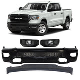 Front Bumper Face Bar Primed & Fog Lights Assembly Kit For 2019-2024 Ram 1500