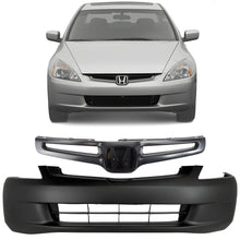 Load image into Gallery viewer, Front Bumper Cover Primed &amp; Grille Assembly Kit For 2003-2005 Honda Accord