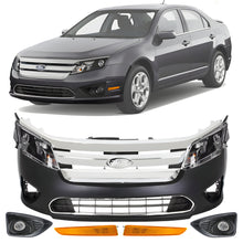 Load image into Gallery viewer, Front Bumper Cover Primed &amp; Headlight Assembly Kit For 2010-2012 Ford Fusion