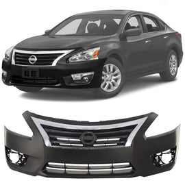 2013-2015 Nissan Altima Sedan Front Bumper Cover Primed & Grille Assembly Kit | OEM Fit