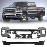 Front Bumper Face Bar Chrome Steel& Valance Textured Kit For 2015-2019 GMC Sierra 2500 HD 3500 HD