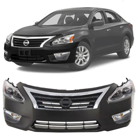 2013-2015 Nissan Altima Front Bumper Cover Primed & Headlight Assembly Kit | OEM Fit