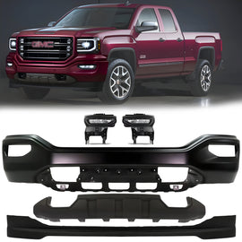2016-2018 GMC Sierra 1500 Front Bumper Primed Steel & Fog Lights Assembly Kit | OEM Fit