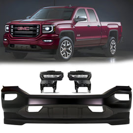 2016-2019 GMC Sierra 1500 Front Bumper Paintable Steel & Valance Textured Kit | OEM Fit