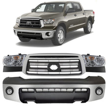 Load image into Gallery viewer, Front Bumper Chrome Steel &amp; Headlights Assembly Kit For 2010-2013 Toyota Tundra