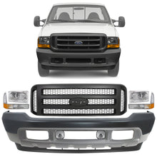 Load image into Gallery viewer, Front Bumper Primed &amp; Grille Assembly Kit For 1999-2004 Ford F-250 Super Duty