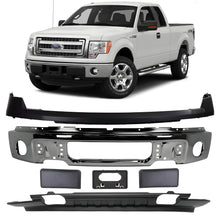 Load image into Gallery viewer, Front Bumper Chrome Steel &amp; Bumper Cover Primed Kit For 2009-2014 Ford F-150