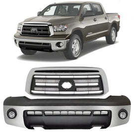 2010-2013 Toyota Tundra Front Bumper Chrome Steel & Grille Assembly Kit | OEM Fit