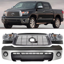 Load image into Gallery viewer, Front Bumper Chrome Steel &amp; Headlights Assembly Kit For 2010-2013 Toyota Tundra