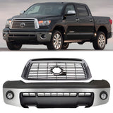 Front Bumper Chrome Steel & Grille Assembly Kit For 2010-2013 Toyota Tundra