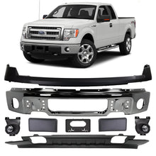 Load image into Gallery viewer, Front Bumper Chrome Steel &amp; Fog Lights Assembly Kit For 2009-2014 Ford F-150