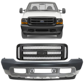 1999-2004 Ford F-250 Super Duty Front Bumper Primed & Grille Assembly Kit | OEM Fit