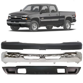 2003-2007 Chevrolet Silverado 1500 2500 Front Bumper Chrome & Valance Kit | OEM Fit