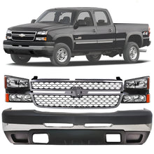 Load image into Gallery viewer, Front Bumper Chrome &amp; Headlight Kit For 2003-2007 Chevrolet Silverado 1500 2500