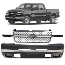 Load image into Gallery viewer, Front Bumper Chrome &amp; Valance Kit For 2003-2007 Chevy Silverado 1500 2500