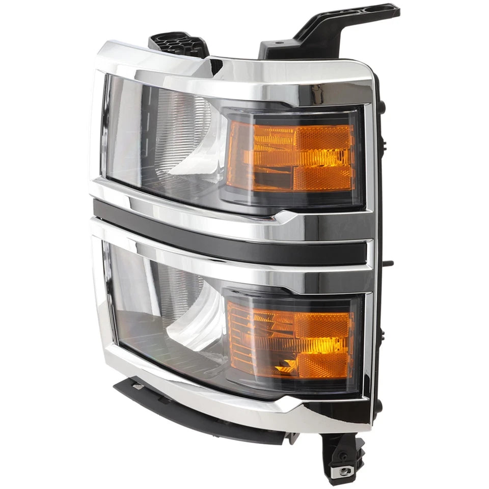 2014–2015 Chevrolet Silverado 1500 Headlight Set LT / WT Halogen Chrome | OEM Fit
