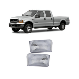 1999–2004 Ford F-250 Super Duty Headlight Set Left and Right Side Halogen Composite Type | OEM Fit