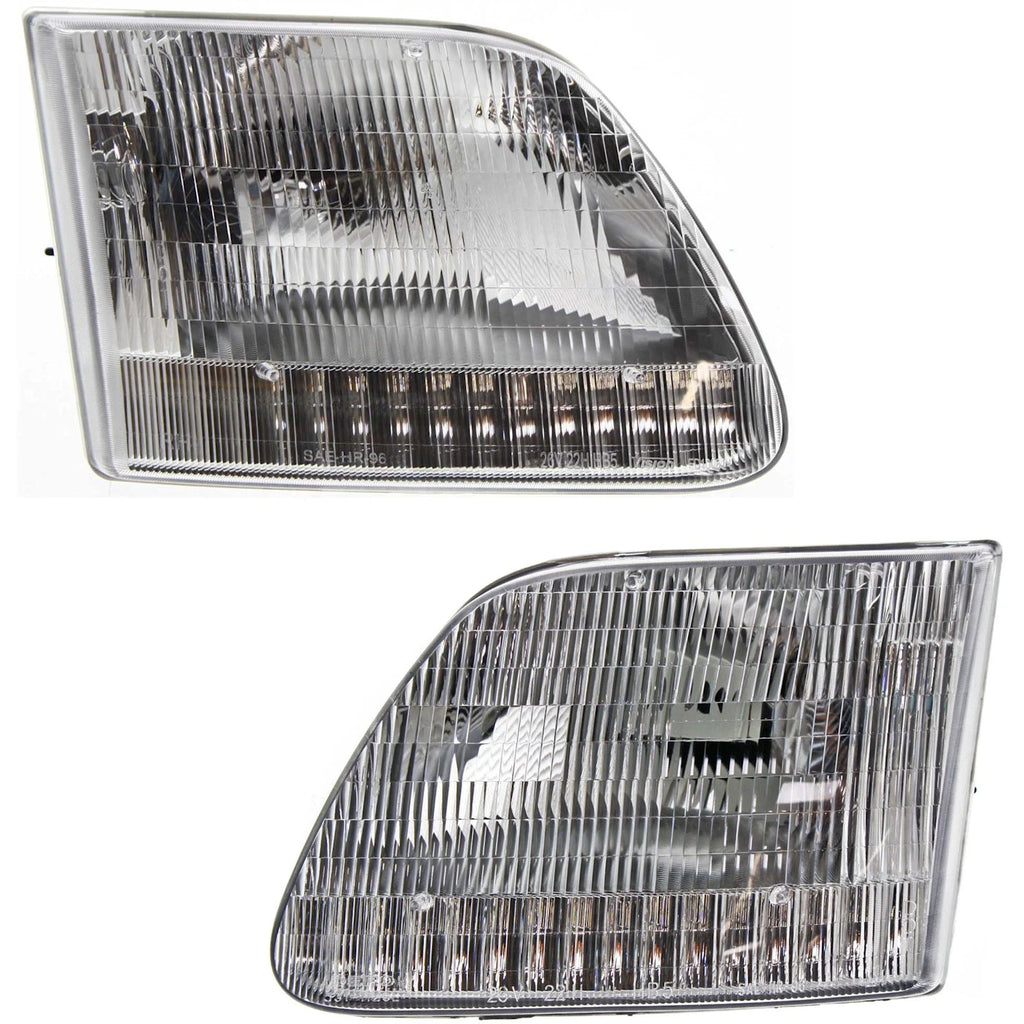 1997–2003 Ford F-150 Headlight Set Left and Right Side Halogen w/ Bulb(s) | OEM Fit