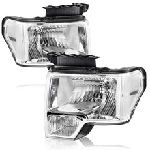 Load image into Gallery viewer, 2009–2014 Ford F-150 Pickup Chrome Headlights | OEM Fit