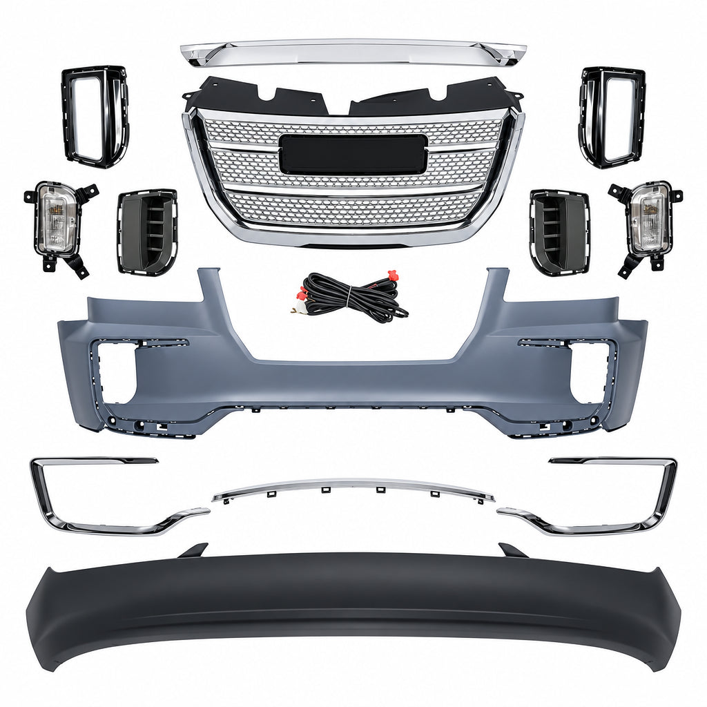 2016–2017 GMC Terrain Denali Front Bumper Cover & Grille Assembly Kit 13 Pcs | OEM Fit
