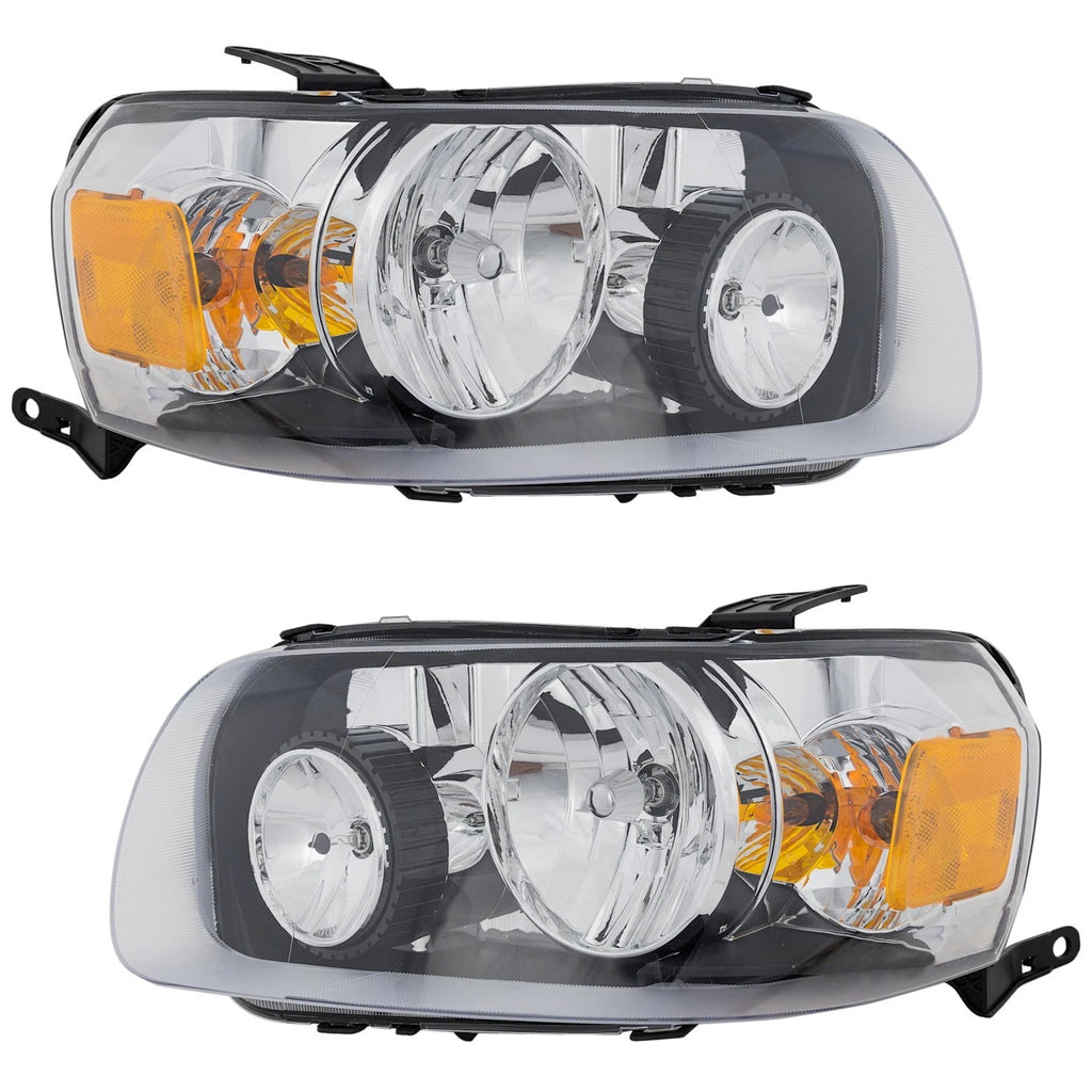 2005–2007 Ford Escape Driver & Passenger Side Headlights Halogen W/ Bulbs | OEM Fit