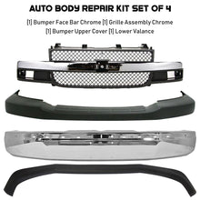 Load image into Gallery viewer, P2- 2000 Honda Civic - Front Bumper Chrome &amp; Grille Assembly Kit For 2003-2023 Chevrolet Express 1500 2500 3500 4500