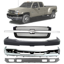 Load image into Gallery viewer, Front Bumper Chrome &amp; Valance Textured Kit For 2003-2007 Chevrolet Silverado 2500 HD 3500 HD