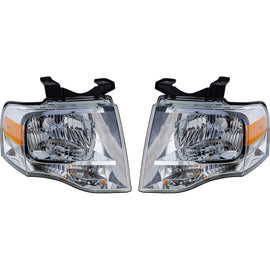2007–2014 Ford Expedition Left & Right Headlights Halogen W/ Bulbs | OEM Fit
