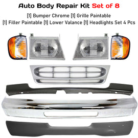 1997-2002 Ford Econoline Wagon Front Bumper Face Bar & Grille Kit | OEM Fit