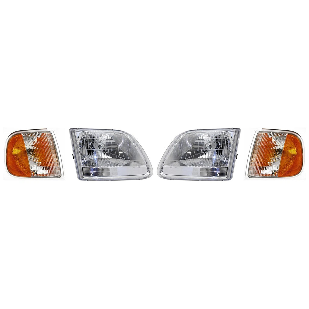 1997–2003 Ford F-150 Headlight Kit Left & Right Headlights with Corner Lights | OEM Fit