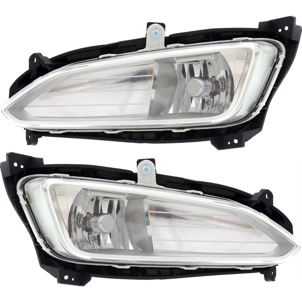 2013–2016 Hyundai Santa Fe Sport Chrome Front Bumper Fog Lights Driving Lamps | OEM Fit